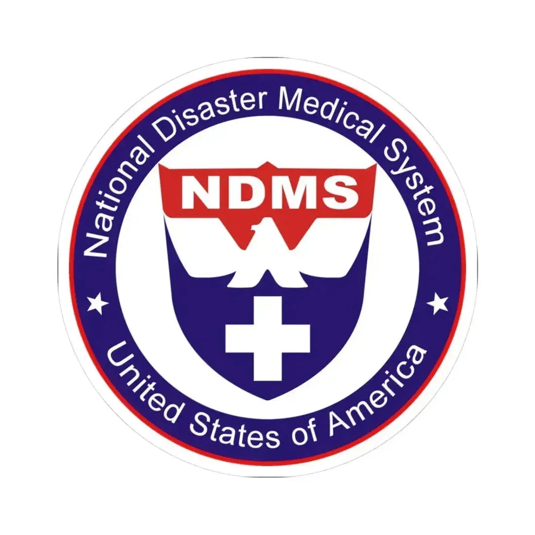 National Disaster Medical System - STICKER Vinyl Kiss-Cut Decal 3 Inch White - The Sticker Space