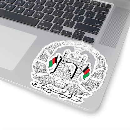 National emblem of Afghanistan Black (Afghanistan) (Coat of Arms) STICKER Vinyl Kiss-Cut Decal - The Sticker Space