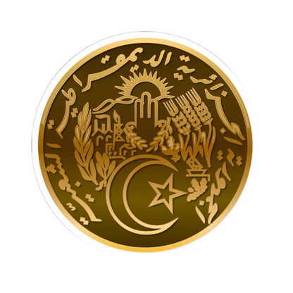 National Emblem of Algeria bronze effect (Algeria) (Coat of Arms) STICKER Vinyl Kiss-Cut Decal 4 Inch White - The Sticker Space