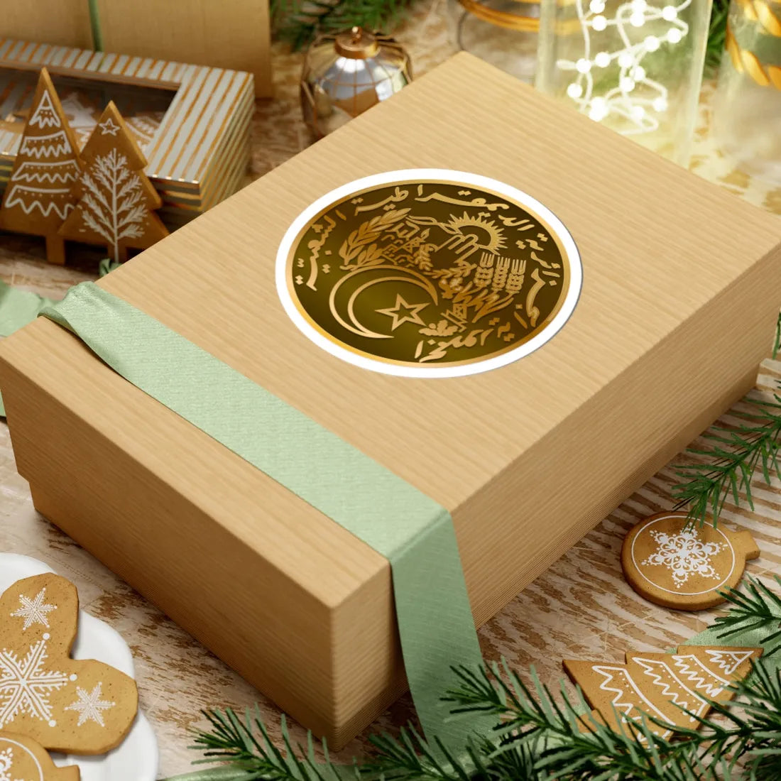 National Emblem of Algeria bronze effect (Algeria) (Coat of Arms) STICKER Vinyl Kiss-Cut Decal - The Sticker Space