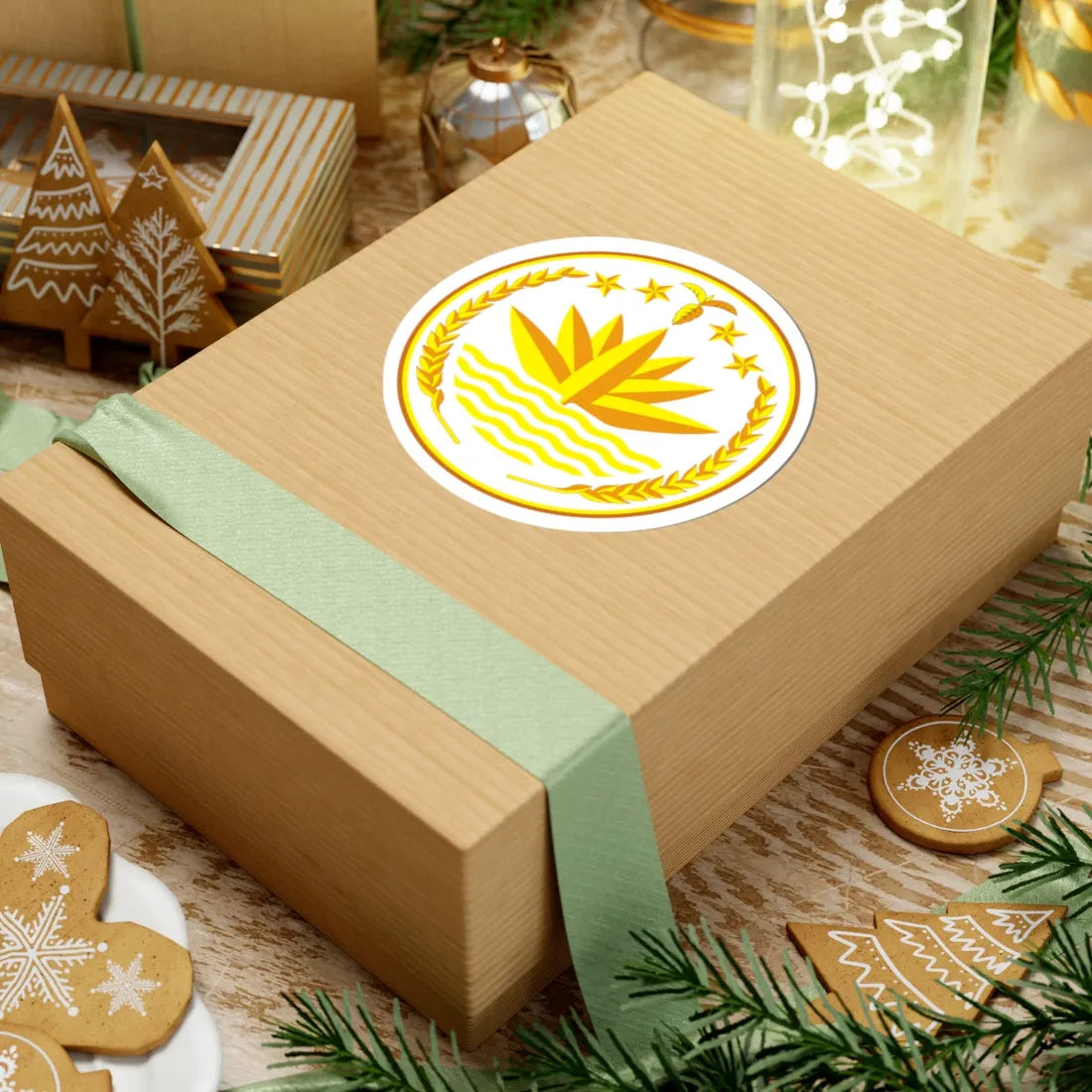 National emblem of Bangladesh (Bangladesh) (Coat of Arms) STICKER Vinyl Kiss-Cut Decal - The Sticker Space