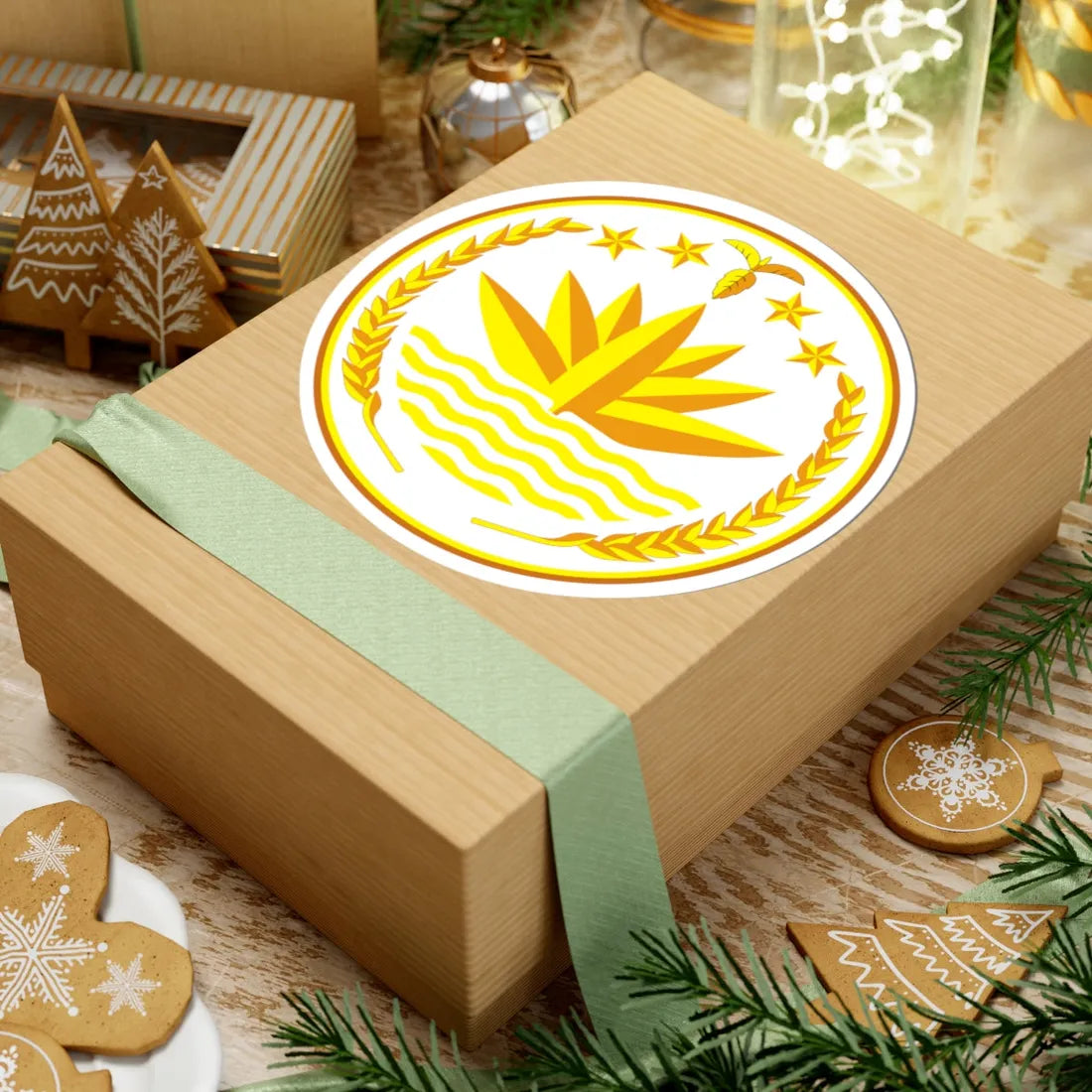 National emblem of Bangladesh (Bangladesh) (Coat of Arms) STICKER Vinyl Kiss-Cut Decal - The Sticker Space