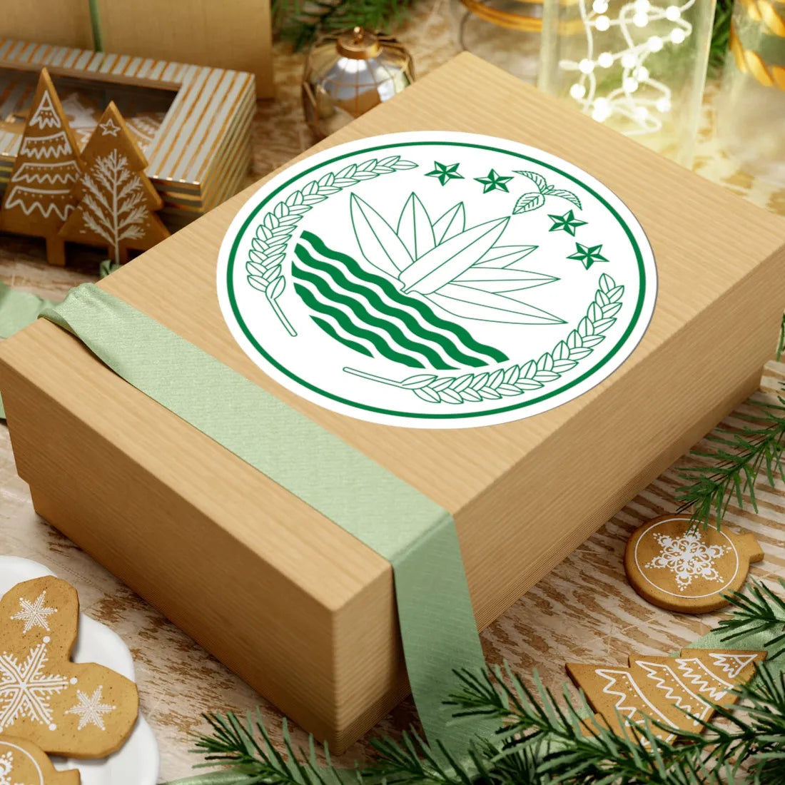 National Emblem of Bangladesh Monochrome (Bangladesh) (Coat of Arms) STICKER Vinyl Kiss-Cut Decal - The Sticker Space