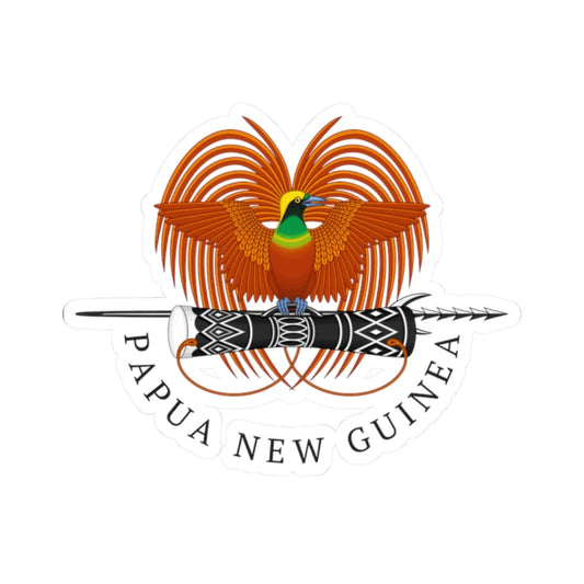 National emblem of Papua New Guinea variant (Guinea) (Coat of Arms) STICKER Vinyl Kiss-Cut Decal 2 Inch White - The Sticker Space