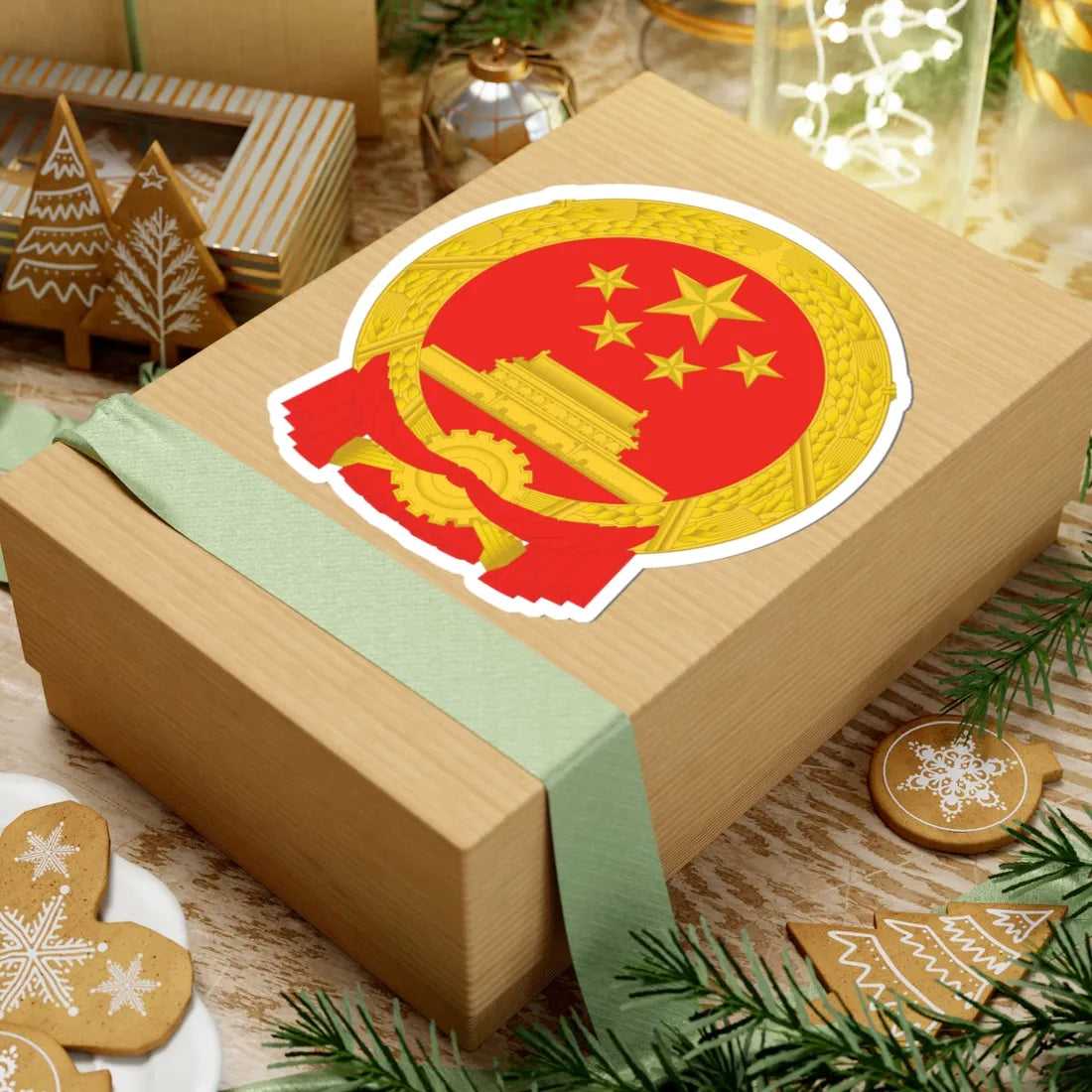 National Emblem of the Peoples Republic of China 2 (China) (Coat of Arms) STICKER Vinyl Kiss-Cut Decal - The Sticker Space