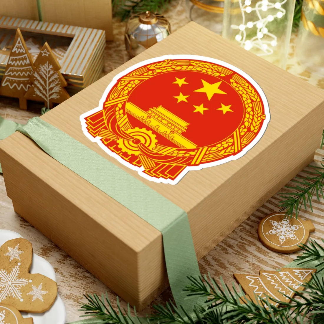 National Emblem of the Peoples Republic of China 3 (China) (Coat of Arms) STICKER Vinyl Kiss-Cut Decal - The Sticker Space