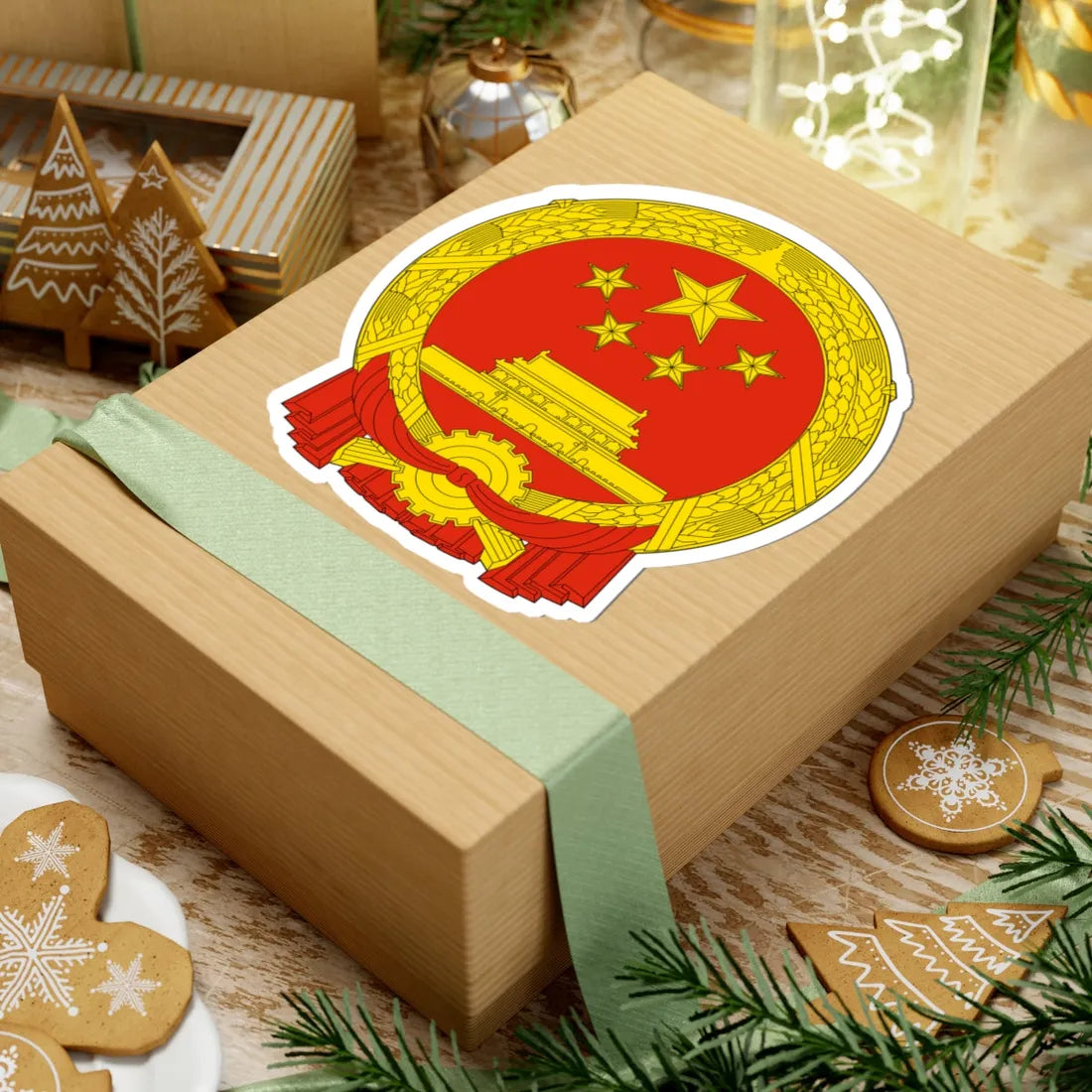 National Emblem of the Peoples Republic of China (China) (Coat of Arms) STICKER Vinyl Kiss-Cut Decal - The Sticker Space