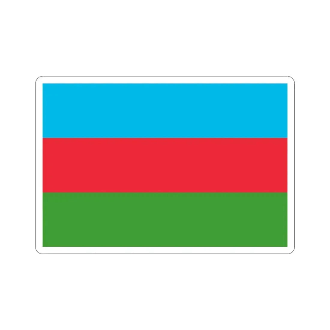 National flag of Azerbaijan (Azerbaijan) STICKER Vinyl Kiss-Cut Decal 3 Inch White - The Sticker Space