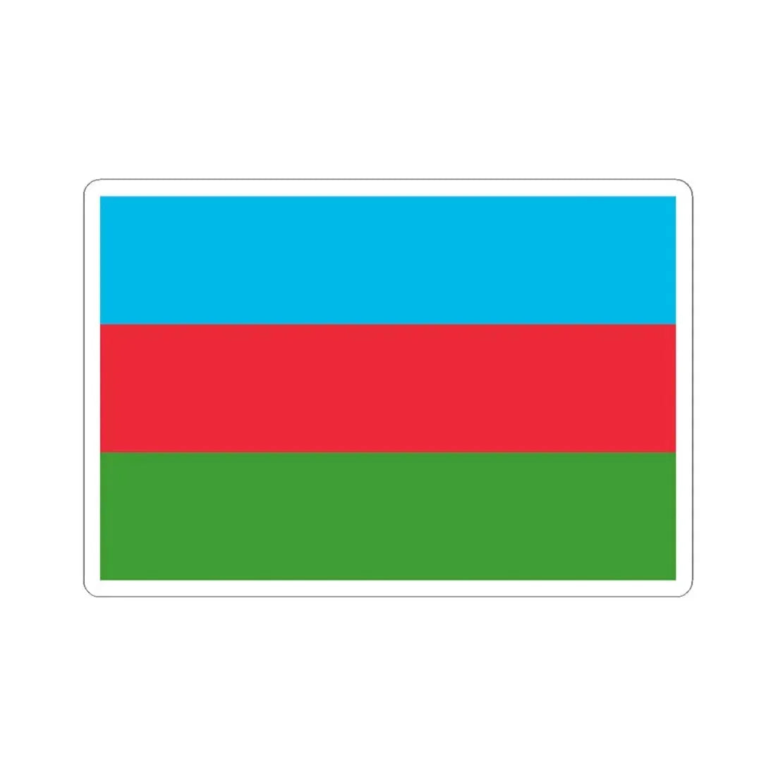 National flag of Azerbaijan (Azerbaijan) STICKER Vinyl Kiss-Cut Decal 4 Inch White - The Sticker Space