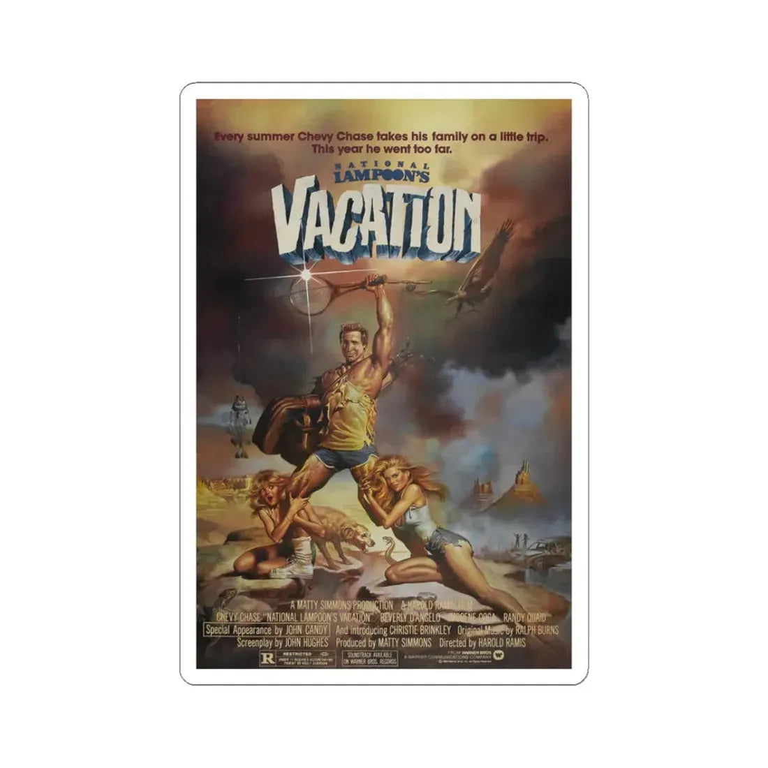 National Lampoon's Vacation 1983 Movie Poster - STICKER Vinyl Kiss-Cut Decal 3 Inch White - The Sticker Space