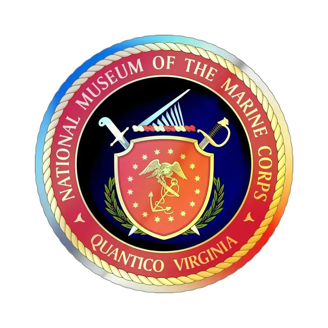 National Museum of the Marine Corps NMMC (USMC) Holographic STICKER Die-Cut Vinyl Decal 6 Inch Holographic - The Sticker Space