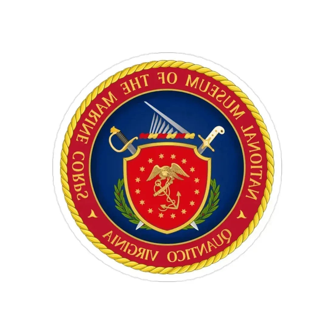 National Museum of the Marine Corps NMMC (USMC) REVERSE PRINT Transparent Die-Cut STICKER 2 Inch Die-Cut Transparent - The Sticker Space