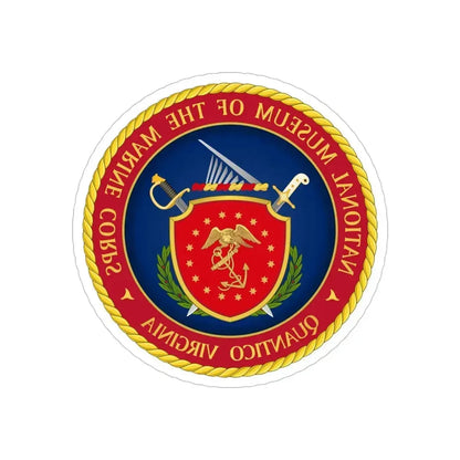 National Museum of the Marine Corps NMMC (USMC) REVERSE PRINT Transparent Die-Cut STICKER 5 Inch Die-Cut Transparent - The Sticker Space