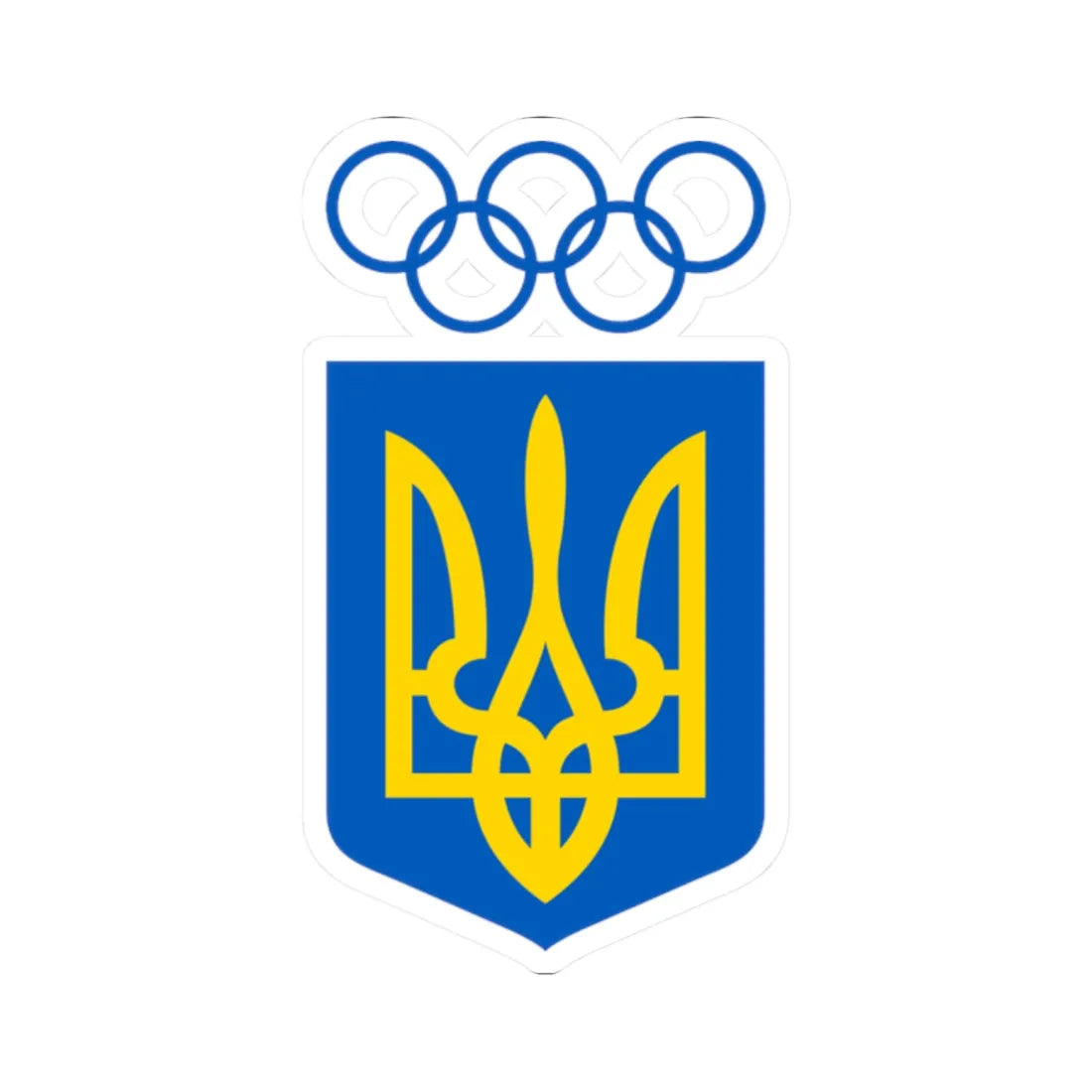 National Olympic Committee of Ukraine logo (Ukraine) (Coat of Arms) STICKER Vinyl Kiss-Cut Decal 2 Inch White - The Sticker Space