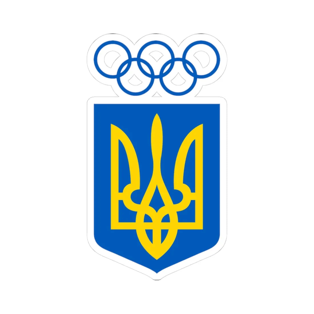 National Olympic Committee of Ukraine logo (Ukraine) (Coat of Arms) STICKER Vinyl Kiss-Cut Decal 3 Inch White - The Sticker Space