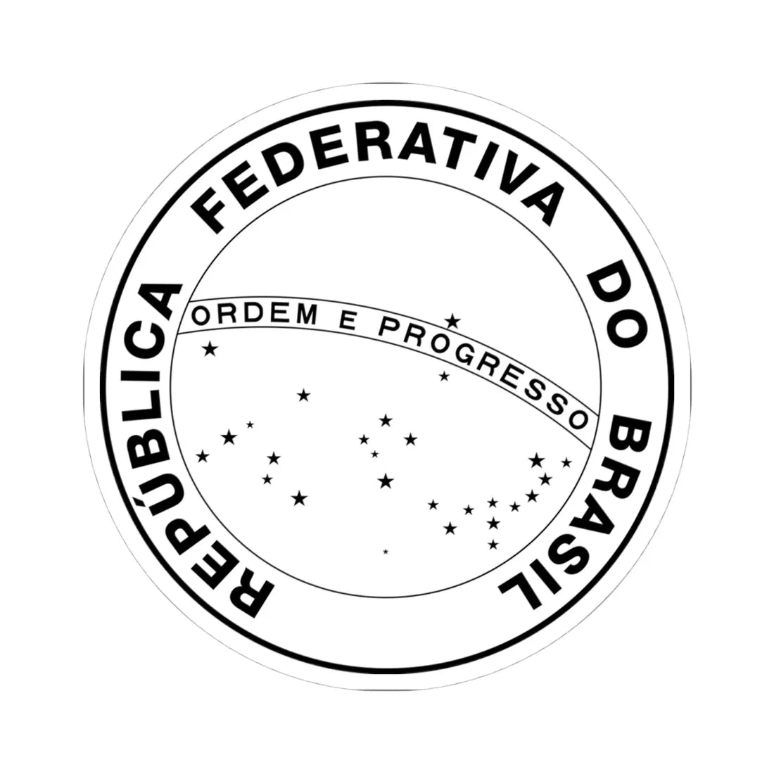 National Seal of Brazil (Brazil) (Coat of Arms) STICKER Vinyl Kiss-Cut Decal 4 Inch White - The Sticker Space