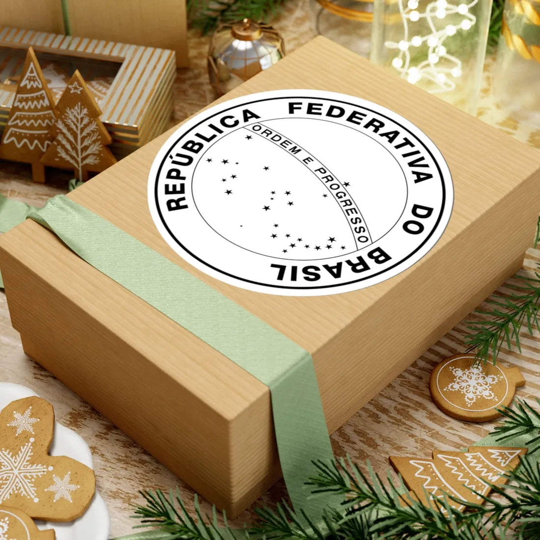 National Seal of Brazil (Brazil) (Coat of Arms) STICKER Vinyl Kiss-Cut Decal - The Sticker Space