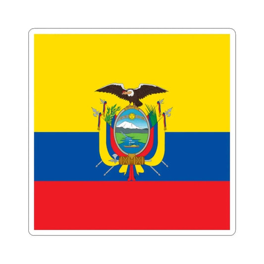National Standard of Ecuador (Ecuador) STICKER Vinyl Kiss-Cut Decal 2 Inch White - The Sticker Space
