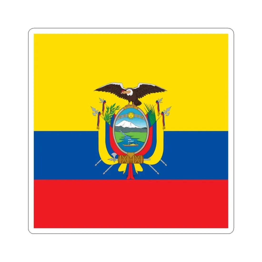 National Standard of Ecuador (Ecuador) STICKER Vinyl Kiss-Cut Decal 3 Inch White - The Sticker Space