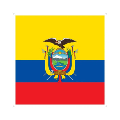 National Standard of Ecuador (Ecuador) STICKER Vinyl Kiss-Cut Decal 4 Inch White - The Sticker Space
