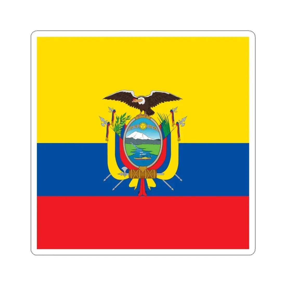National Standard of Ecuador (Ecuador) STICKER Vinyl Kiss-Cut Decal 6 Inch White - The Sticker Space