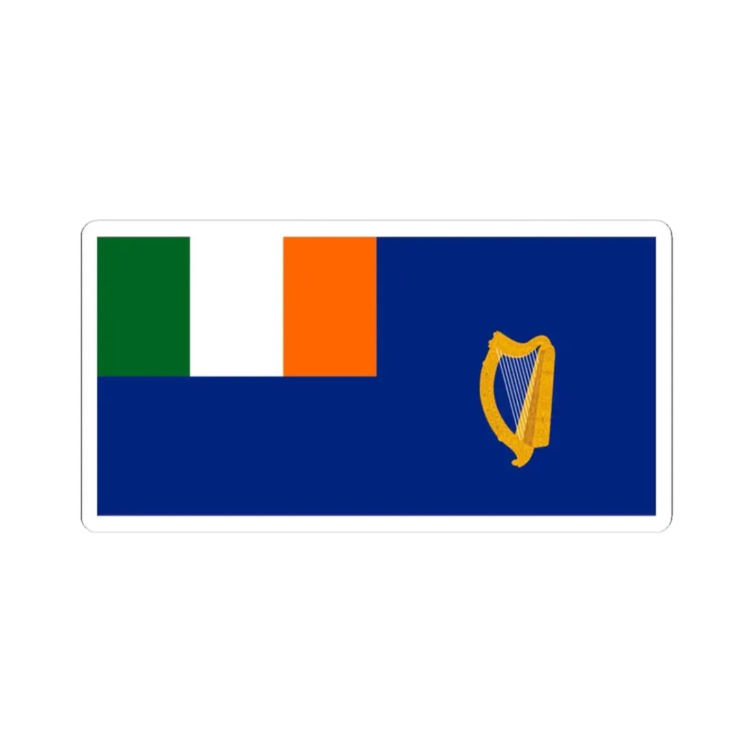 National Yacht Club Ireland ensign alternate (Ireland) STICKER Vinyl Kiss-Cut Decal 3 Inch White - The Sticker Space