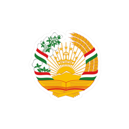 Nationalsymbol2024 (Tajikistan) (Coat of Arms) STICKER Vinyl Kiss-Cut Decal 2 Inch White - The Sticker Space