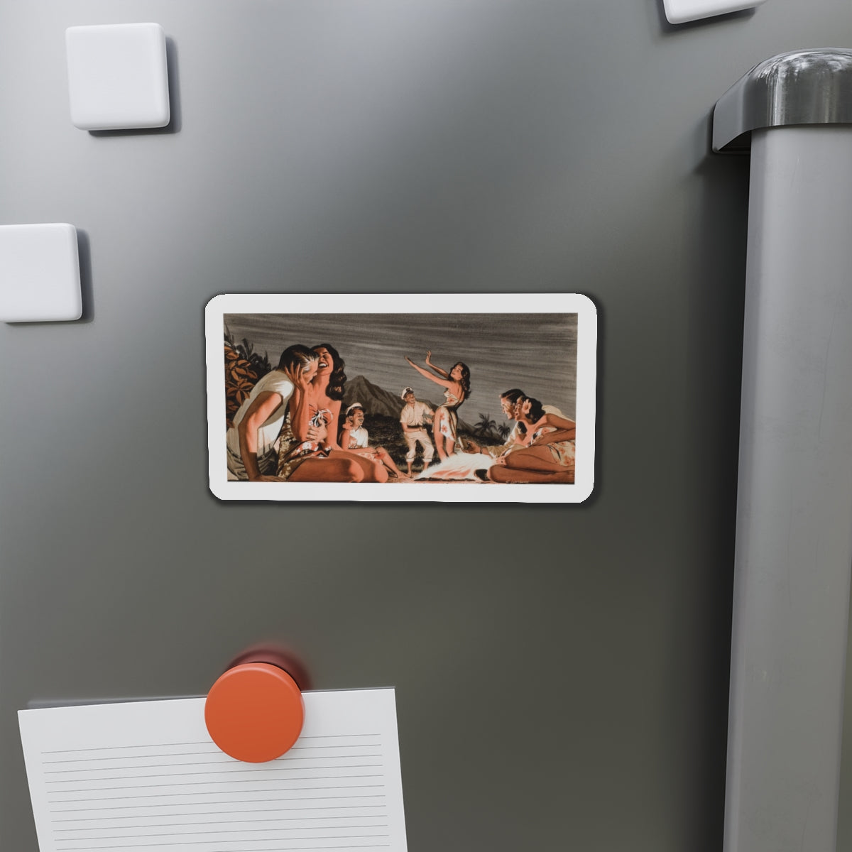 Native Dancers, Man's magazine illustration (Magazine Illustration) Refrigerator Magnet-The Sticker Space