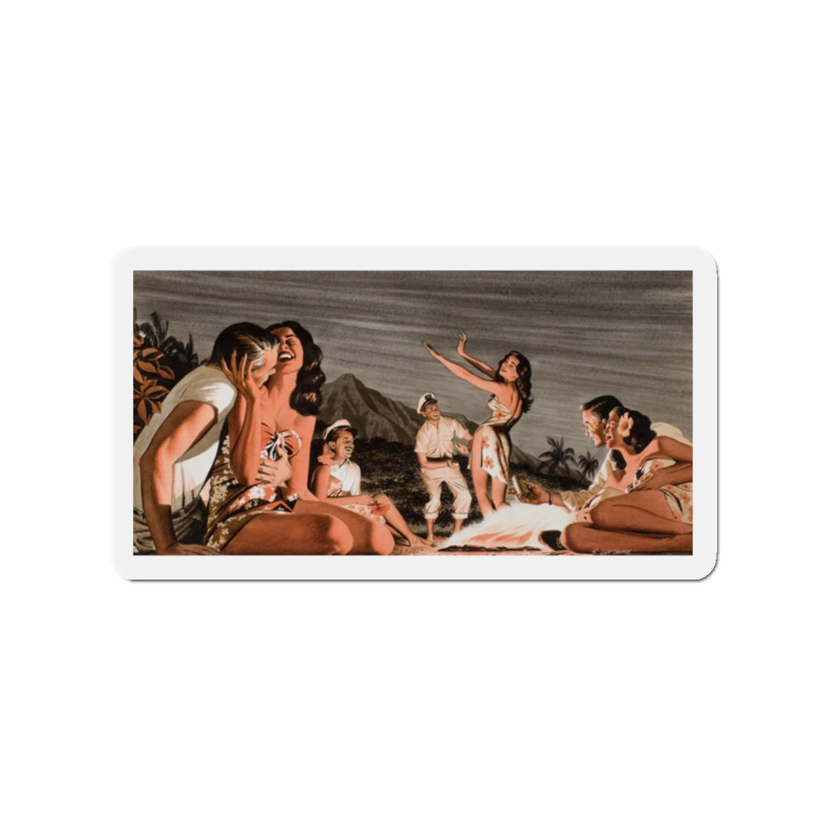 Native Dancers, Man's magazine illustration (Magazine Illustration) Refrigerator Magnet-2" x 2"-The Sticker Space