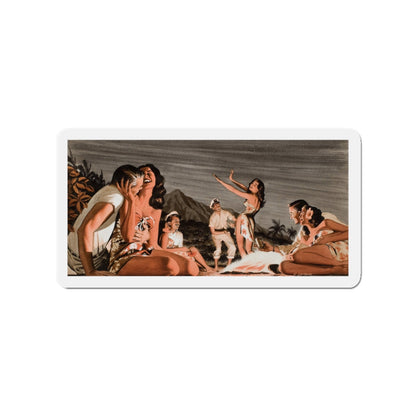 Native Dancers, Man's magazine illustration (Magazine Illustration) Refrigerator Magnet-3" x 3"-The Sticker Space