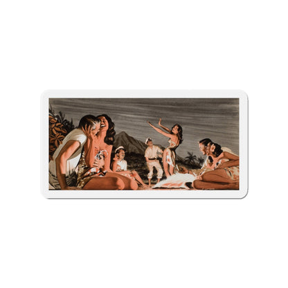 Native Dancers, Man's magazine illustration (Magazine Illustration) Refrigerator Magnet-4" x 4"-The Sticker Space