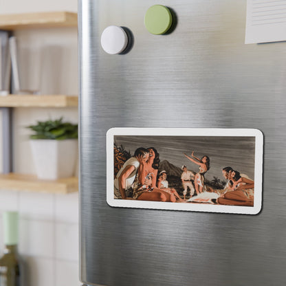 Native Dancers, Man's magazine illustration (Magazine Illustration) Refrigerator Magnet-The Sticker Space