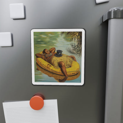 Native in an Army Raft, The Saturday Evening Post cover, December 1, 1945 (Magazine Illustration) Refrigerator Magnet-The Sticker Space