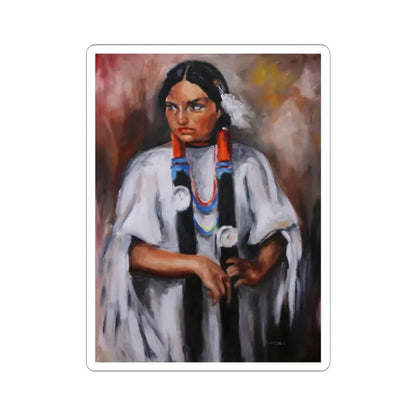 Native (Native Americans in Art) STICKER Vinyl Kiss-Cut Decal 6 Inch White - The Sticker Space