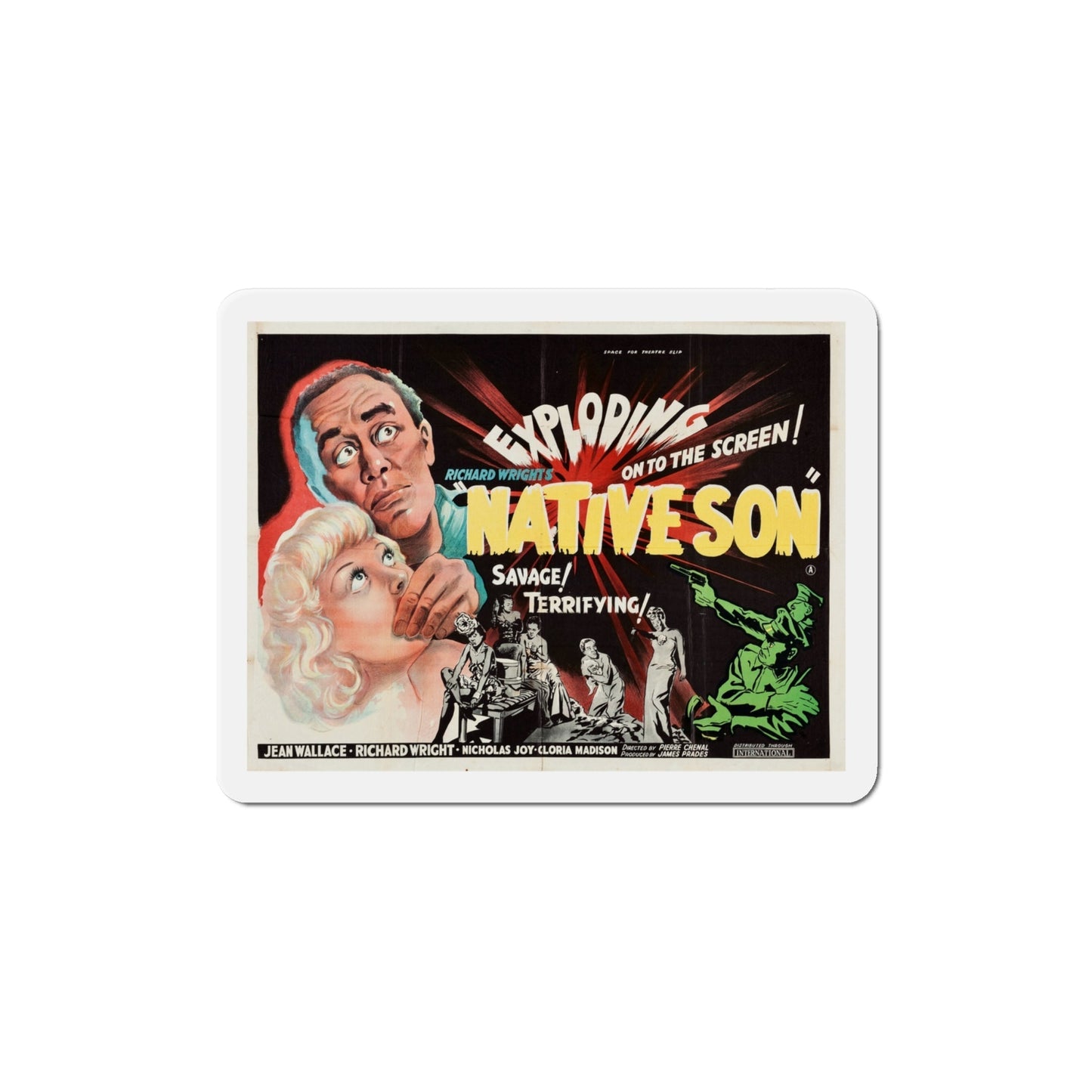 Native Son 1951 Movie Poster Die-Cut Magnet-4 Inch-The Sticker Space