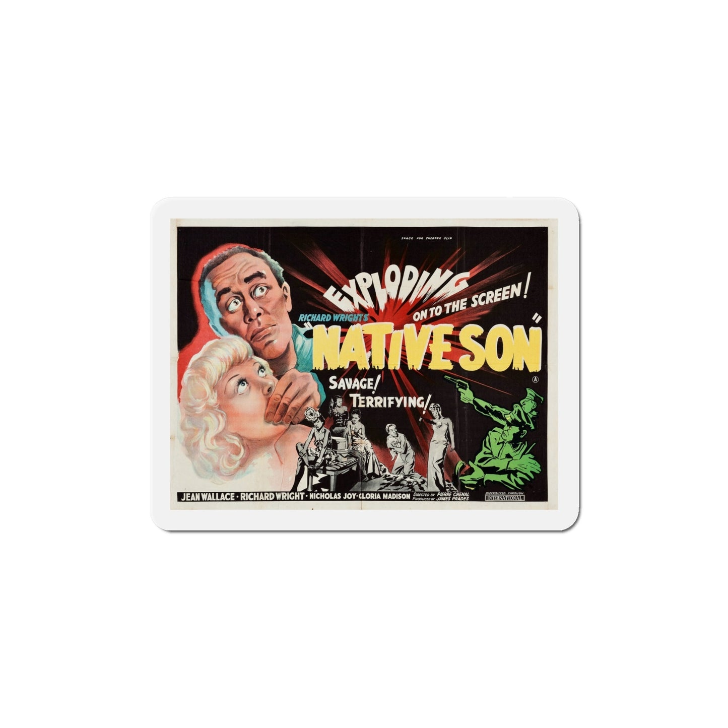 Native Son 1951 Movie Poster Die-Cut Magnet-6 Inch-The Sticker Space