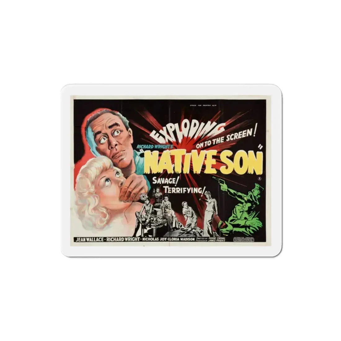 Native Son 1951 Movie Poster Refrigerator Magnet 2 Inch - The Sticker Space