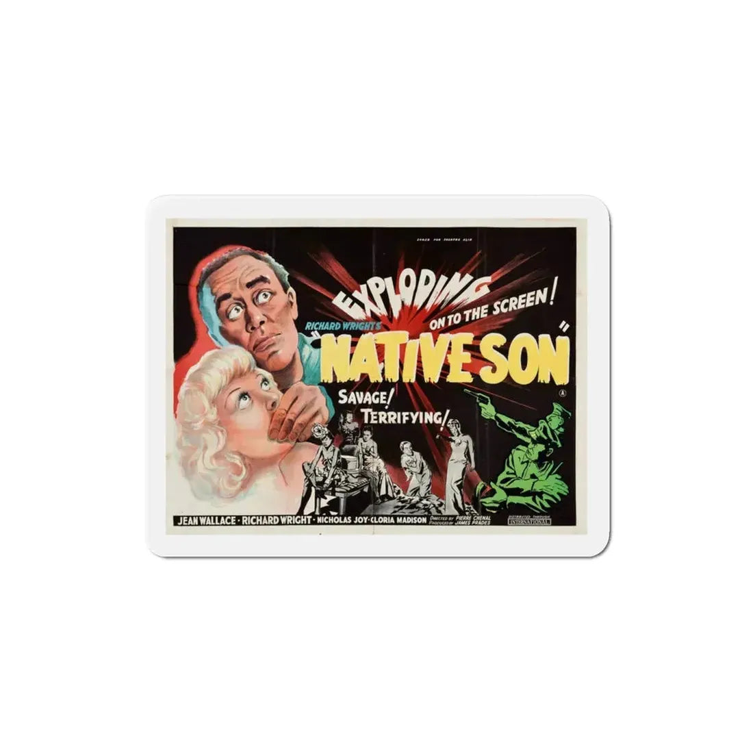 Native Son 1951 Movie Poster Refrigerator Magnet 3 Inch - The Sticker Space