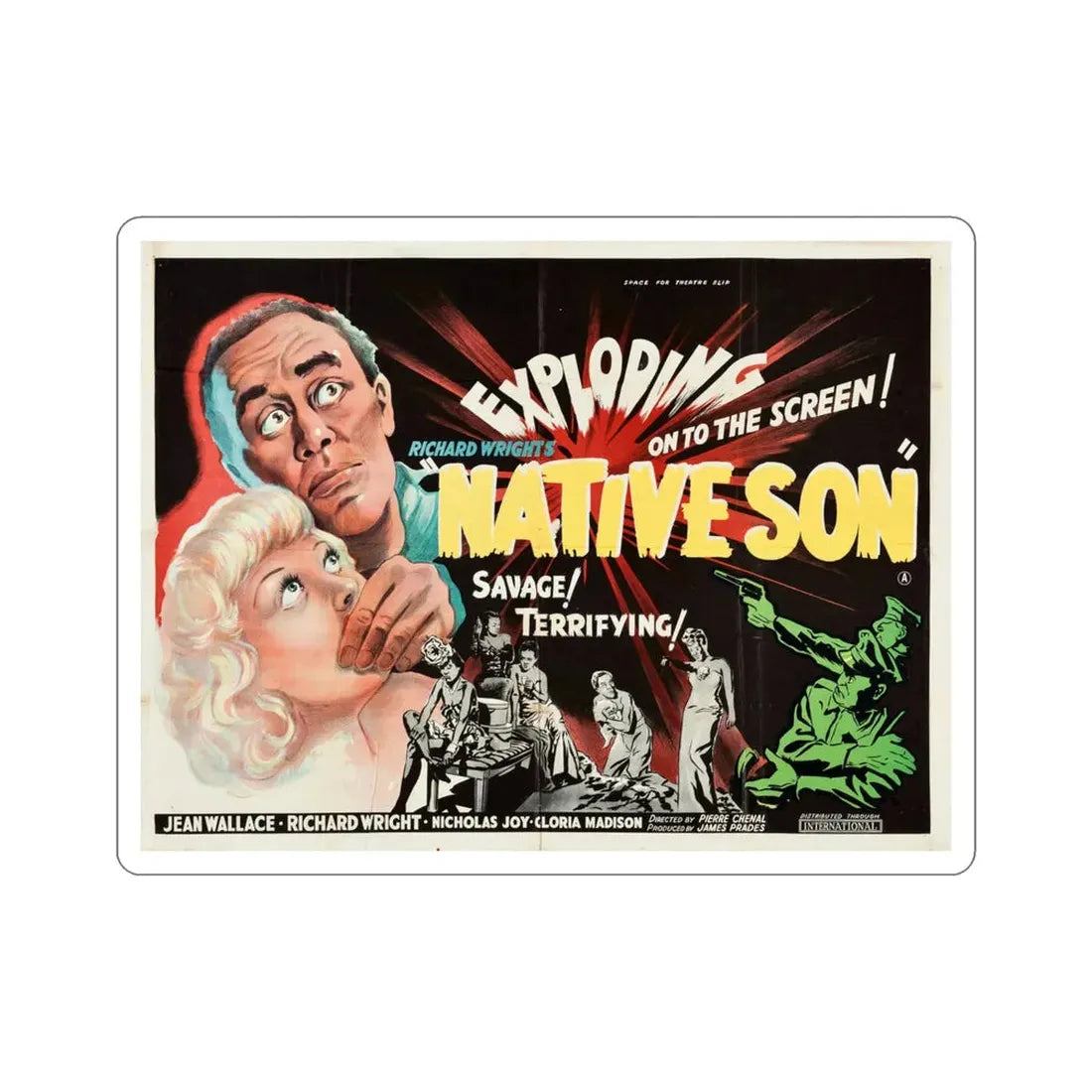 Native Son 1951 Movie Poster STICKER Vinyl Die-Cut Decal - The Sticker Space