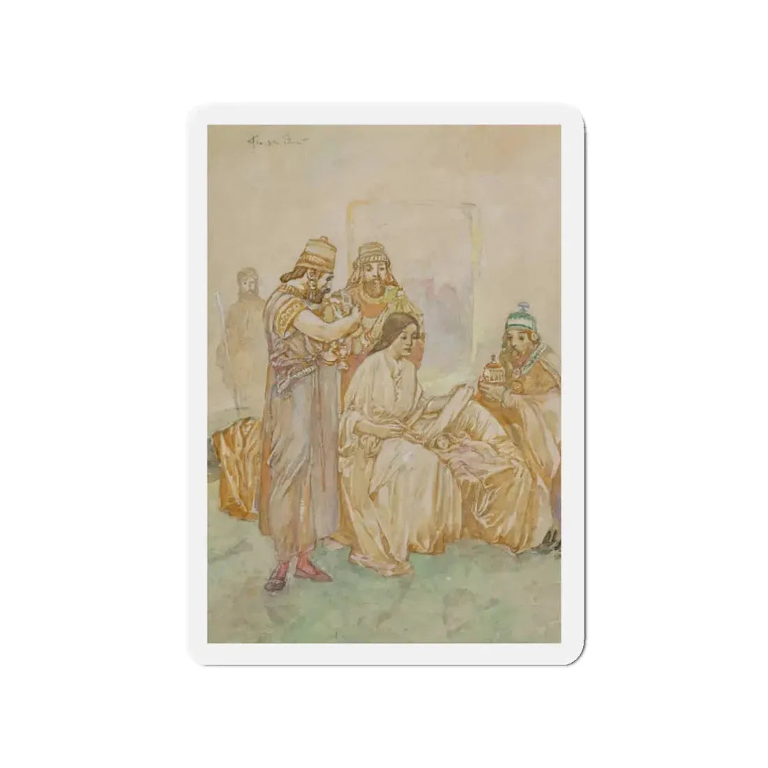 Nativity Scene study (Magazine Illustration) Refrigerator Magnet 3 Inch - The Sticker Space