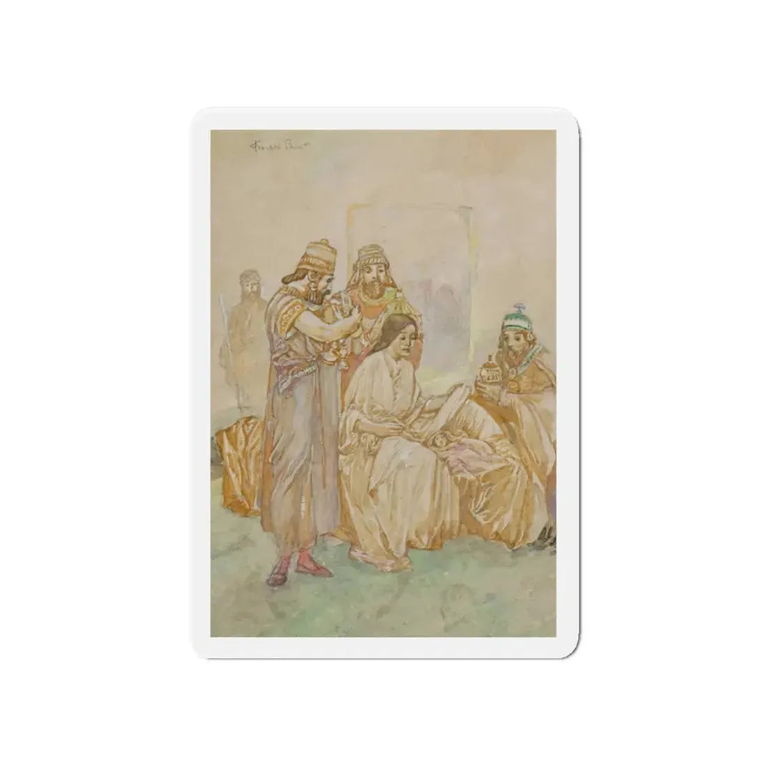 Nativity Scene study (Magazine Illustration) Refrigerator Magnet 4 Inch - The Sticker Space