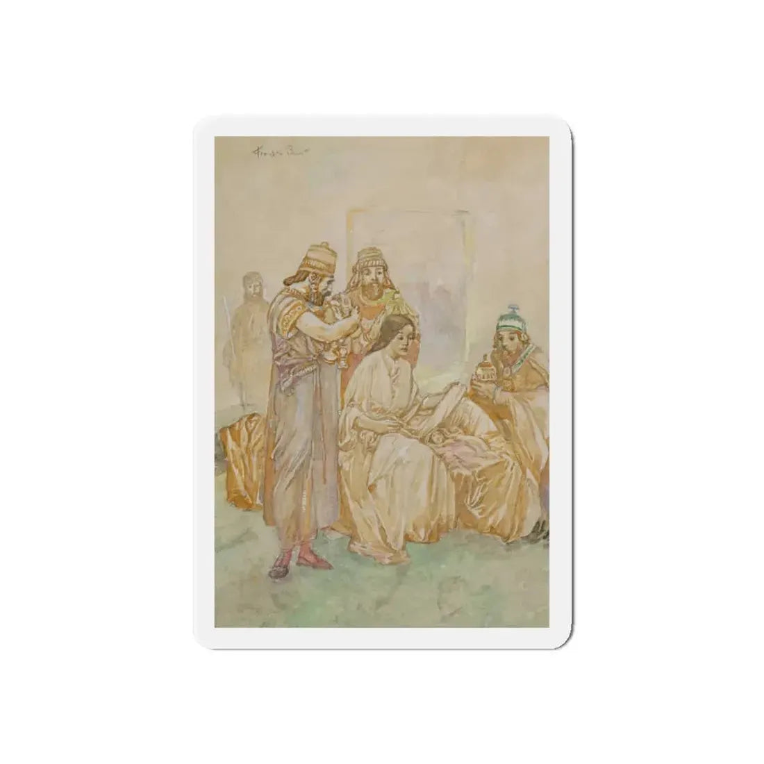 Nativity Scene study (Magazine Illustration) Refrigerator Magnet 6 Inch - The Sticker Space