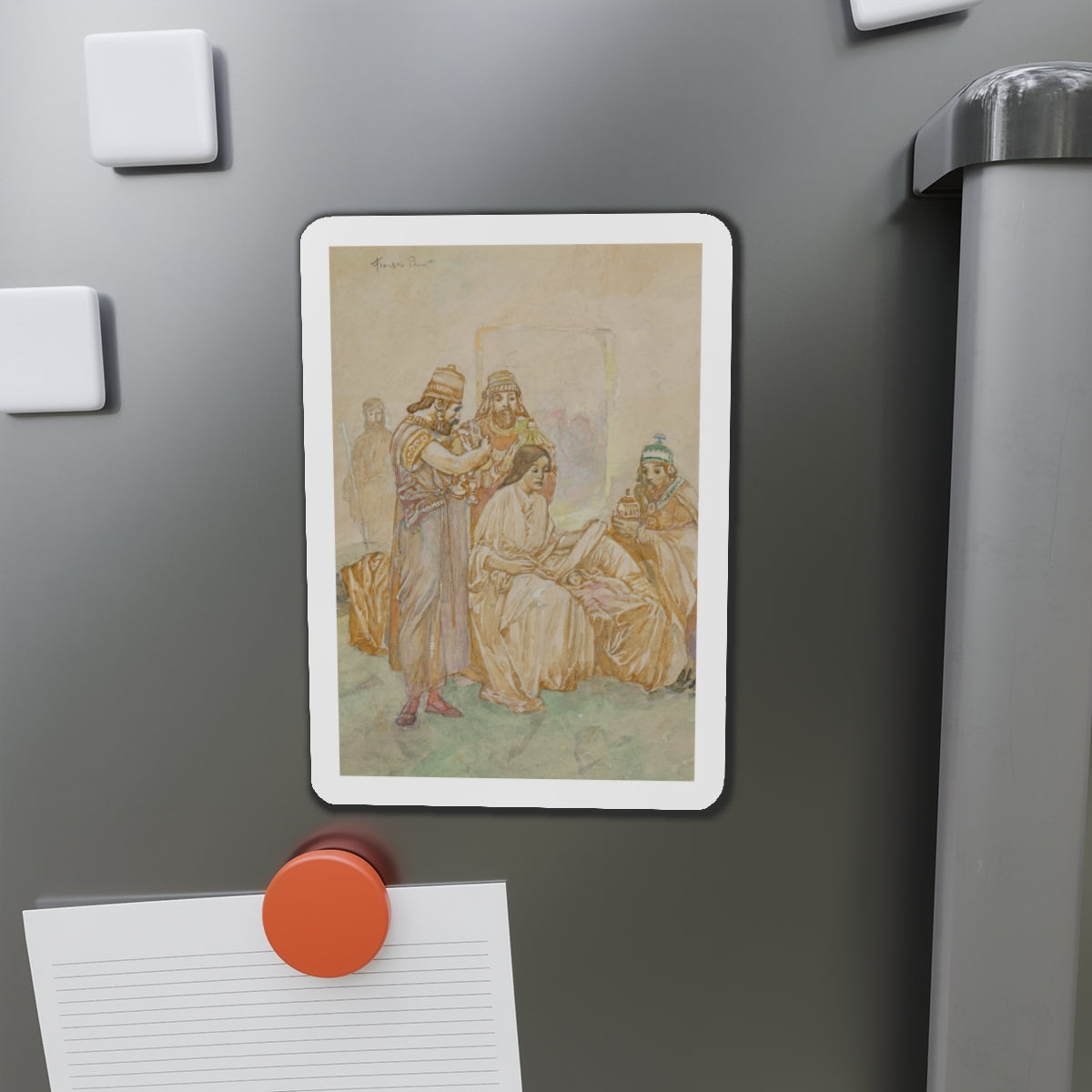 Nativity Scene study (Magazine Illustration) Refrigerator Magnet-The Sticker Space