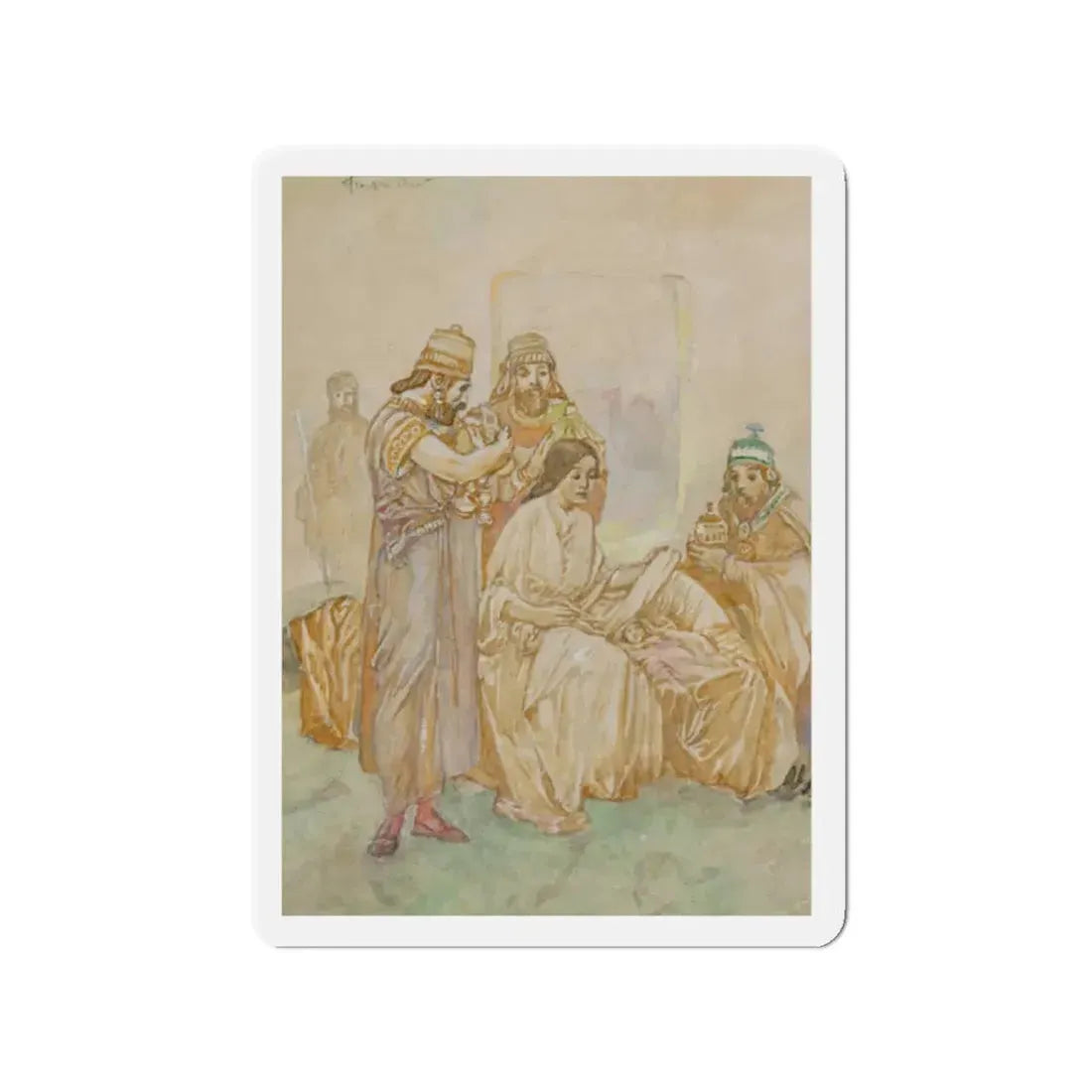 Nativity Scene study (Magazine Illustration) Refrigerator Magnet - The Sticker Space