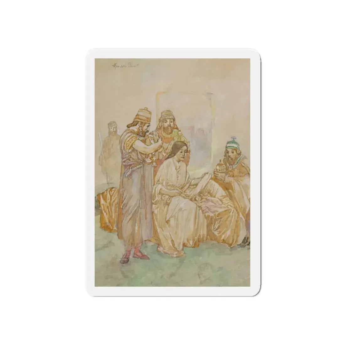 Nativity Scene study (Magazine Illustration) Refrigerator Magnet - The Sticker Space