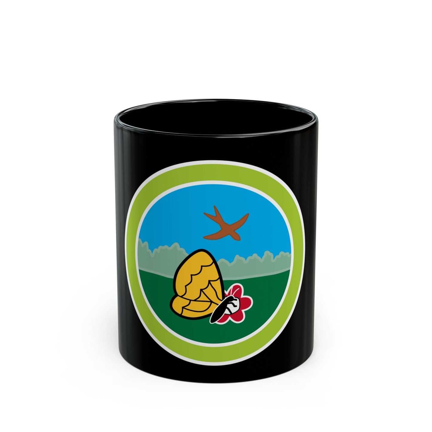 Nature (Boy Scout Merit Badge) Black Coffee Mug-11oz-The Sticker Space