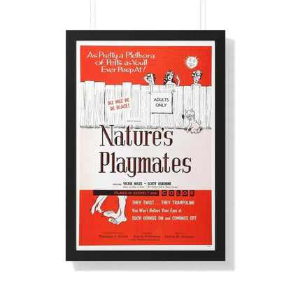 NATURE'S PLAYMATES 1962 - Framed Movie Poster 20" x 30" Black - The Sticker Space
