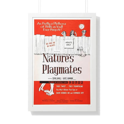 NATURE'S PLAYMATES 1962 - Framed Movie Poster 20" x 30" White - The Sticker Space