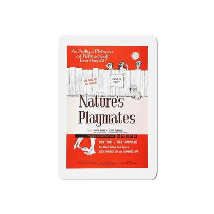 NATURE'S PLAYMATES 1962 Movie Poster - Refrigerator Magnet 5 Inch Die-Cut - The Sticker Space