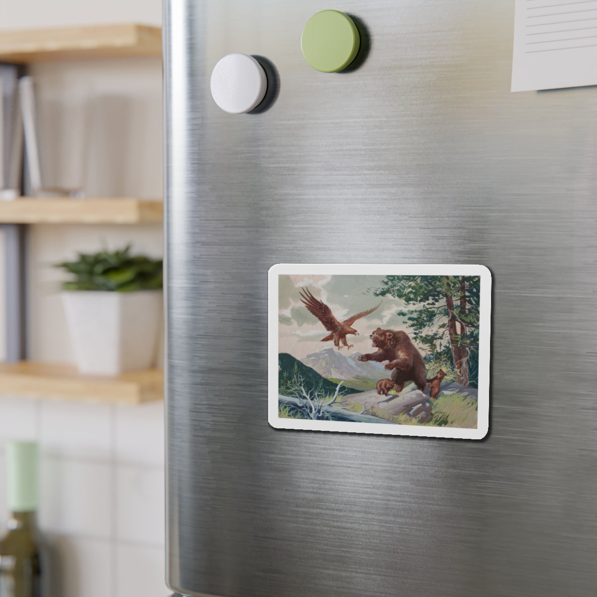 Nature scene, story illustration (Magazine Illustration) Refrigerator Magnet-The Sticker Space